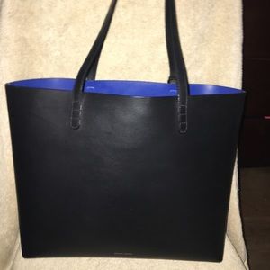 Mansur Gavriel Large Tote in Black/Azure